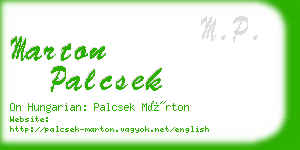 marton palcsek business card